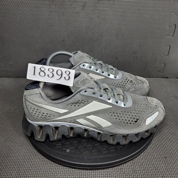Reebok Zigtech Shoes Mens Sz 8 Gray Trainers Sneakers - Picture 1 of 10